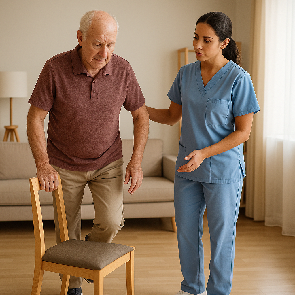 Transferencia de peso para mejorar el equilibrio en adulto mayor con Parkinson