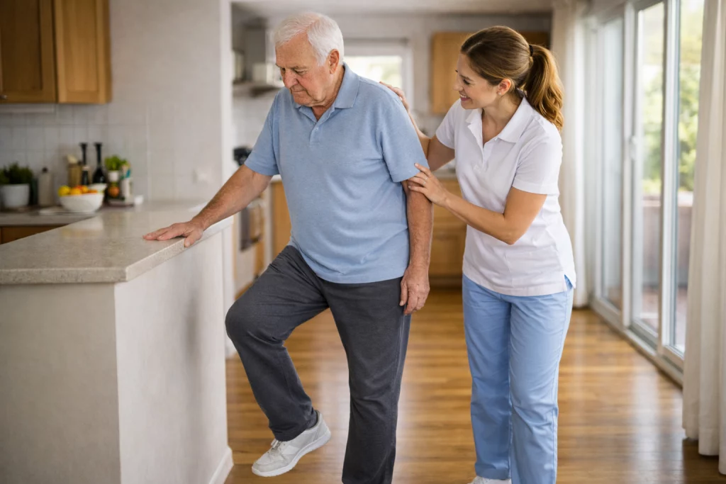 Ejercicios de equilibrio para prevenir caídas en personas con movilidad reducida