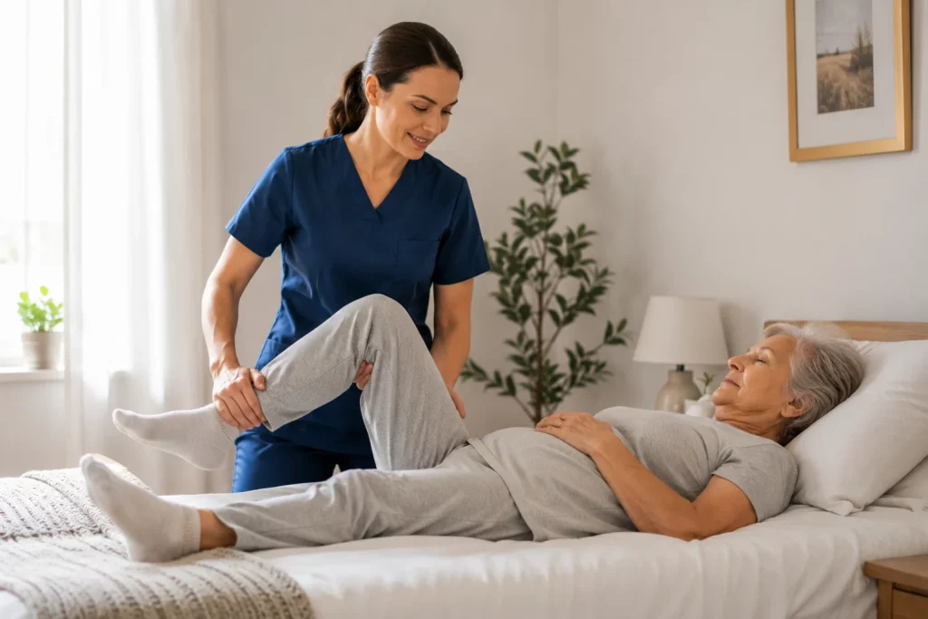 Fisioterapia para personas mayores encamadas en domicilio